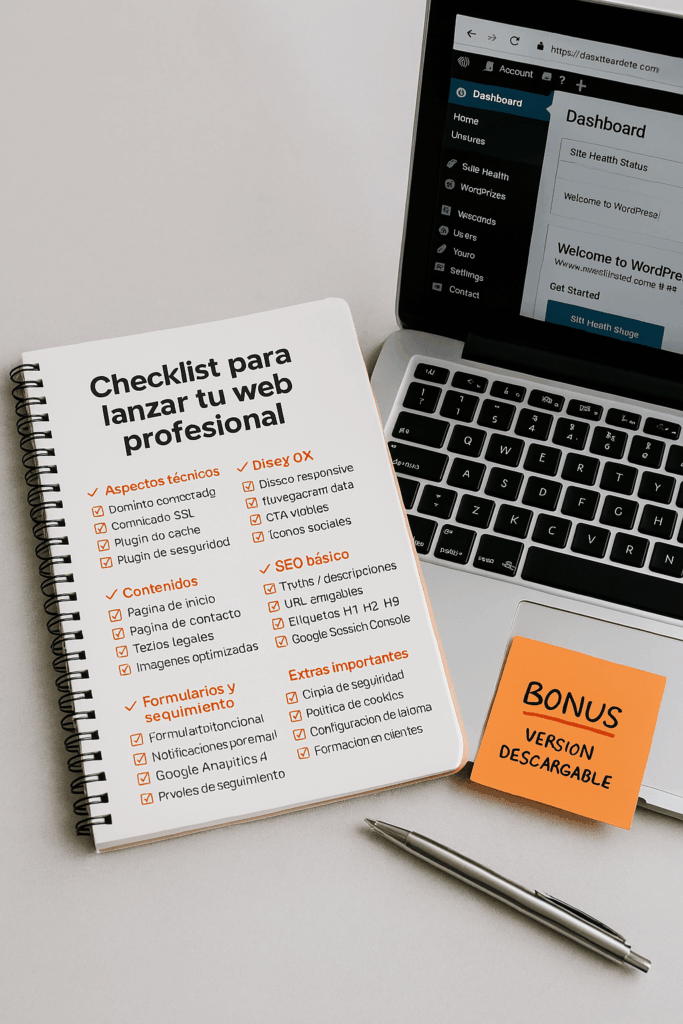 Checklist definitivo para lanzar tu web profesional sin errores