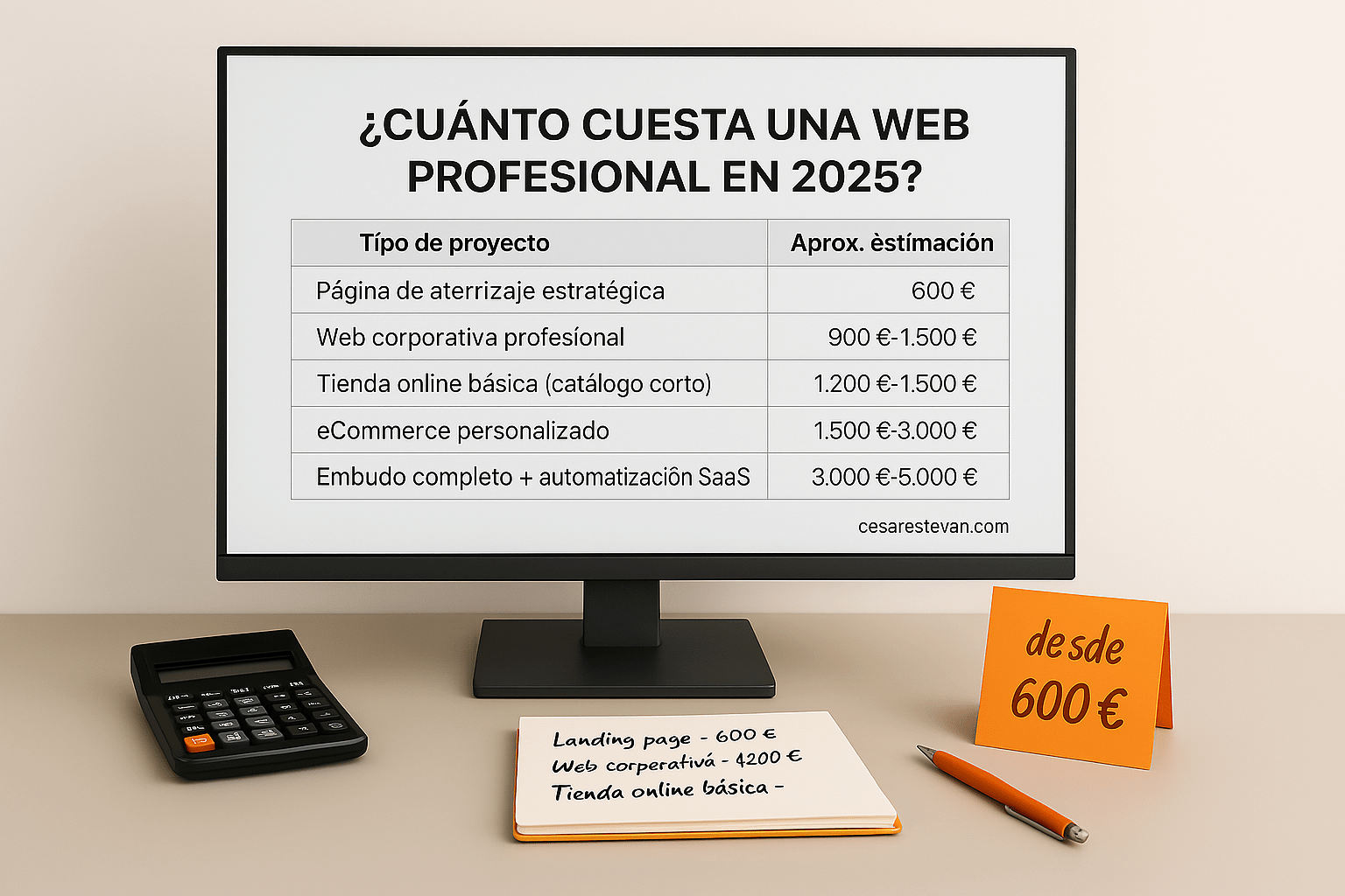 ¿Cuánto cuesta una web profesional en 2025? Precios reales
